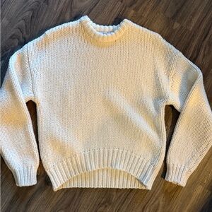 Frame Wool Cashmere blend Chunky Cream Sweater - S